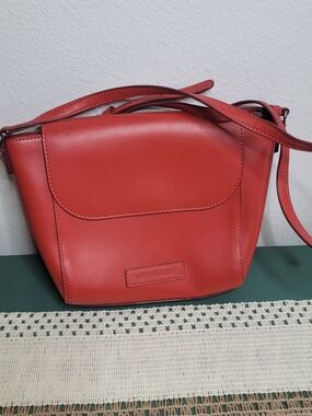 Vera Bradley Coral-Red Leather Crossbody Bag